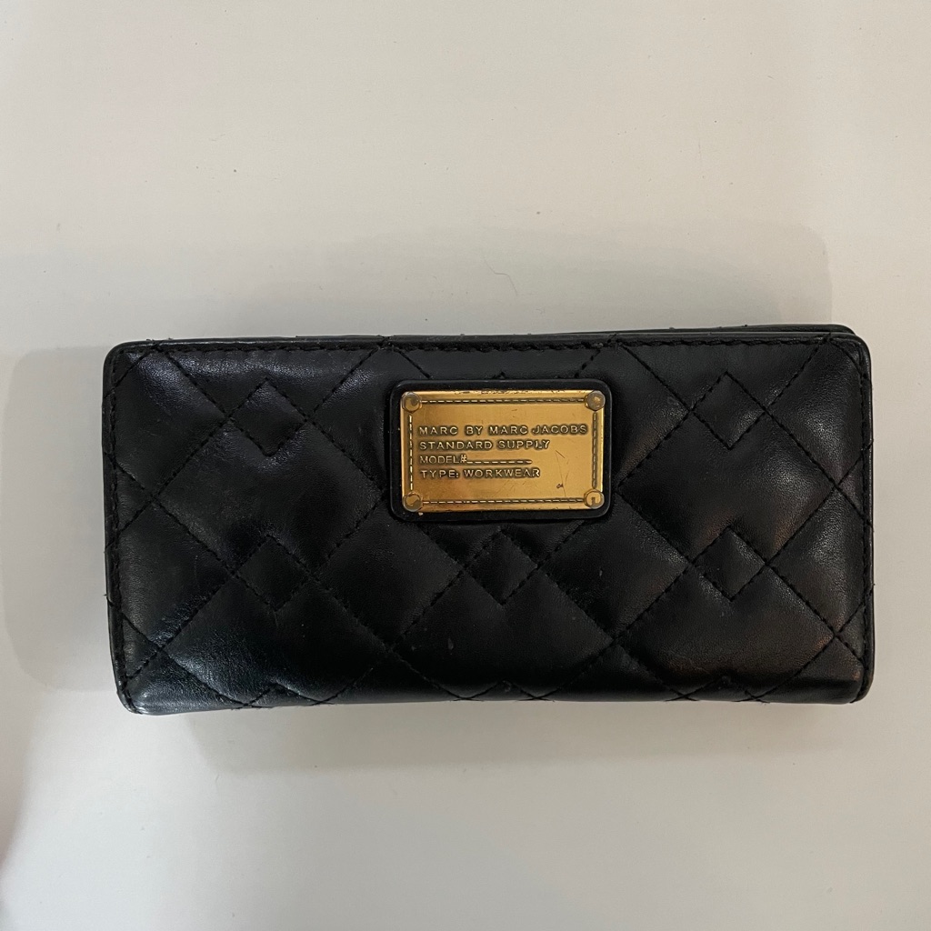 Marc By Marc Jacobs Black Wallet W/ Gold Hardware